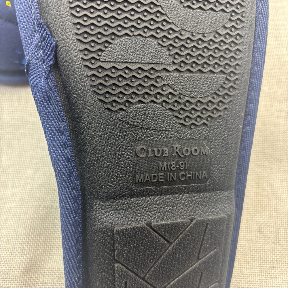 Club Room Men's Holiday Lights Slippers Slip On Blue Multi Medium 8-9 - Picture 3 of 5